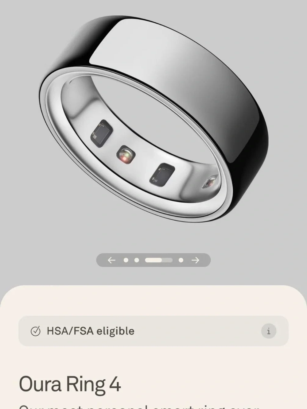 Oura Ring (Oura) — Polished Silver Smart Health Ring
